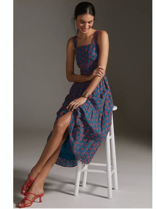Shoshanna Dresses & Skirts - SHOSHANNA Amaya Tiered Eyelet Midi Dress